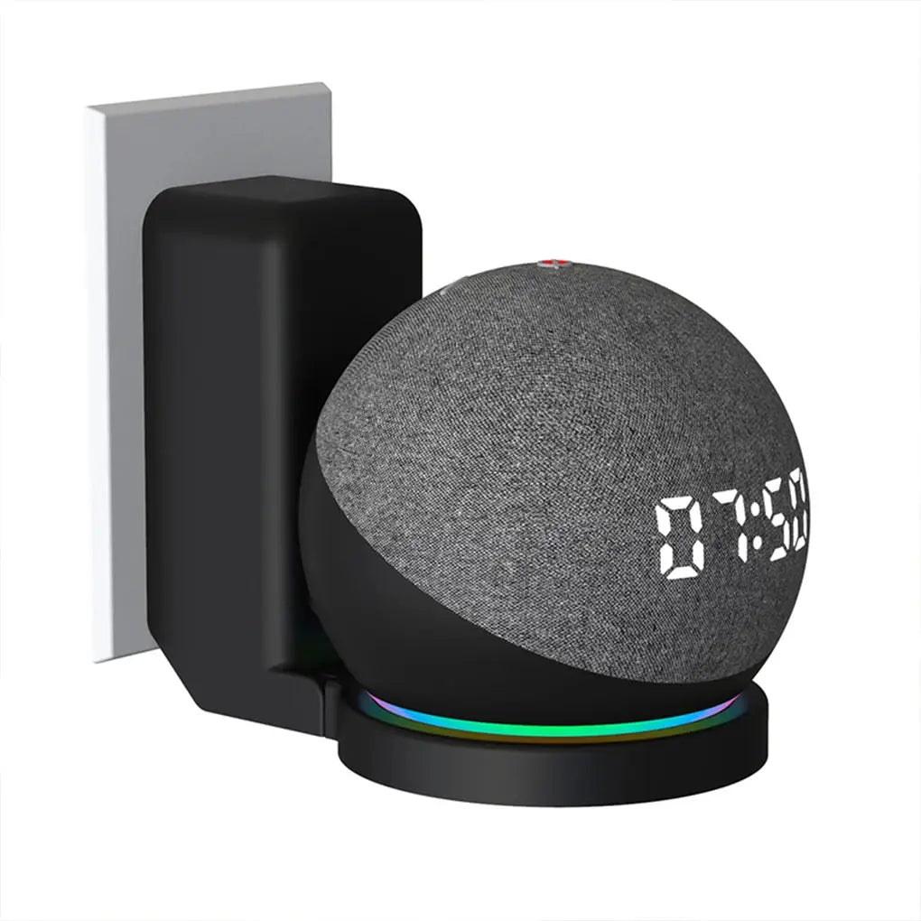 Portable speaker bracket wall mount for Echo Dot 3rd-5th Gen by Simples Market, black with cord management