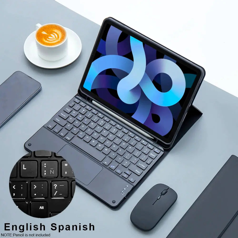Magic Keyboard With Wireless Mouse Case For iPad 9th Gen 10.2 7th 8th Pro 11 Air M3 M4 All In One