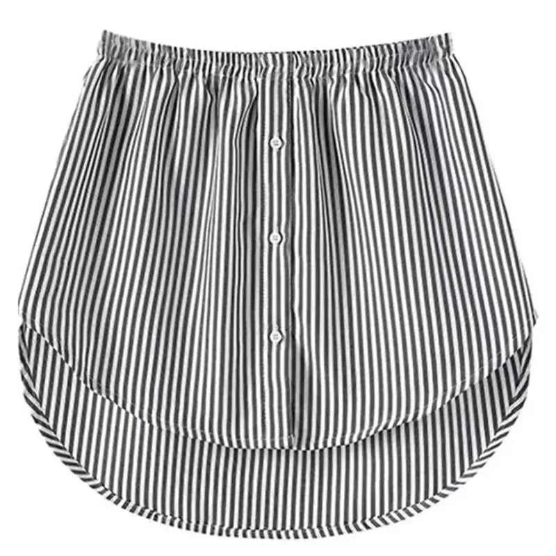 NovaLoom Korean Style Shirt Skirt With Fake Hem Casual Loose Fit A Line Cotton Blend Sweater Bottom