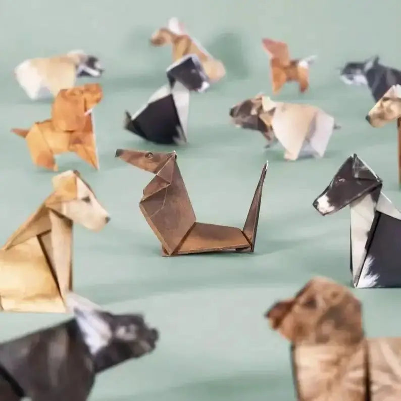 DIY Origami Paper Animals Kit 50 Pieces Cats Dogs Dinosaurs Fold Your Own 3D Desk Decor Toy For Kids And Adults