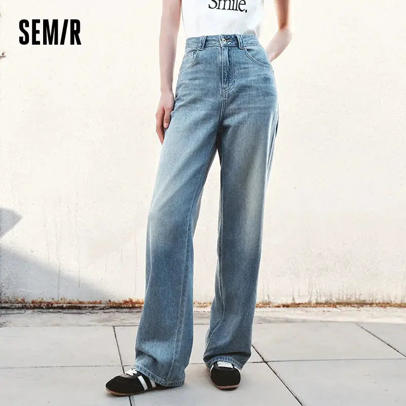 Semir Jeans Women Cool Feeling Wide Leg Floor Length Pants Summer 2025
