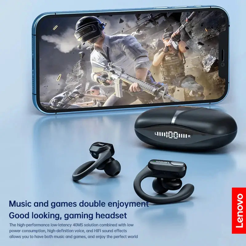 Lenovo XT80 Sports Wireless Earphones Bluetooth 5.3 TWS With Mics HiFi Stereo Sound Led Power Display