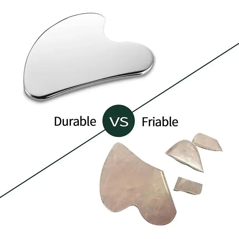 Dermaluxe Stainless Steel Gua Sha Scraper Massager For Face Neck And Body Ergonomic 304 Medical Grade Tool