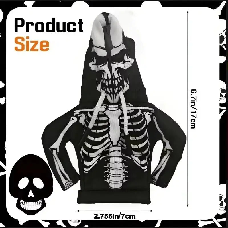 Car gear shift hoodie cover by Simples Market, black with white skeleton print
