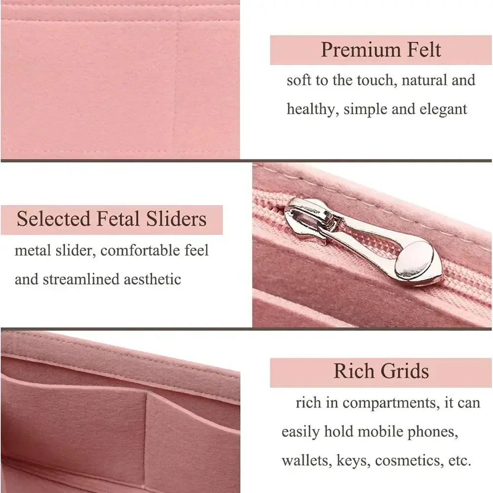 Longchamp Mini Tote Bag Organizer With Custom Fit Inner Liner To Keep Bags Structured And Organized