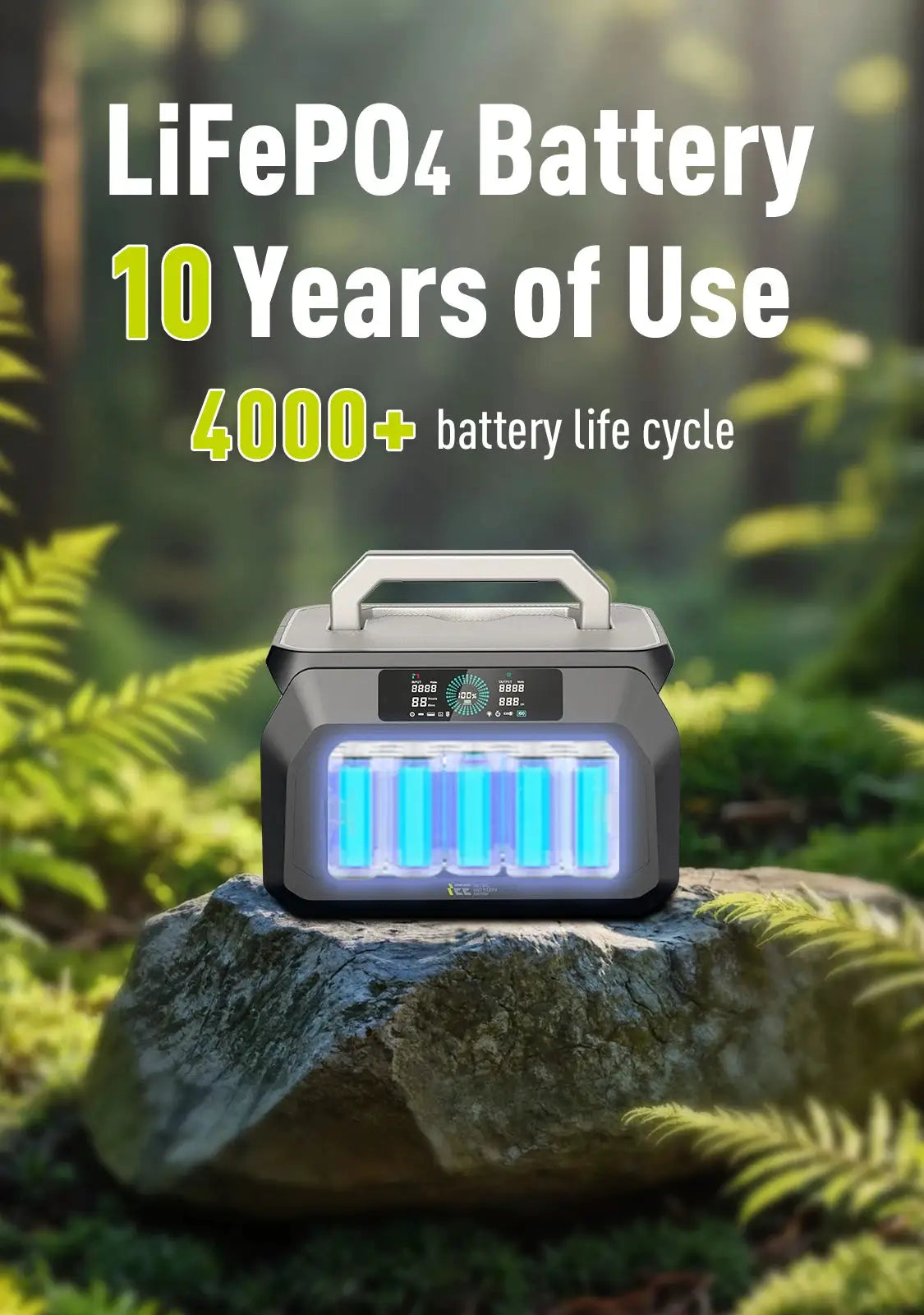 IEE P800 Portable Power Station by Simples Market; LiFePO4 512Wh, 1600W peak, 2x800W AC outlets