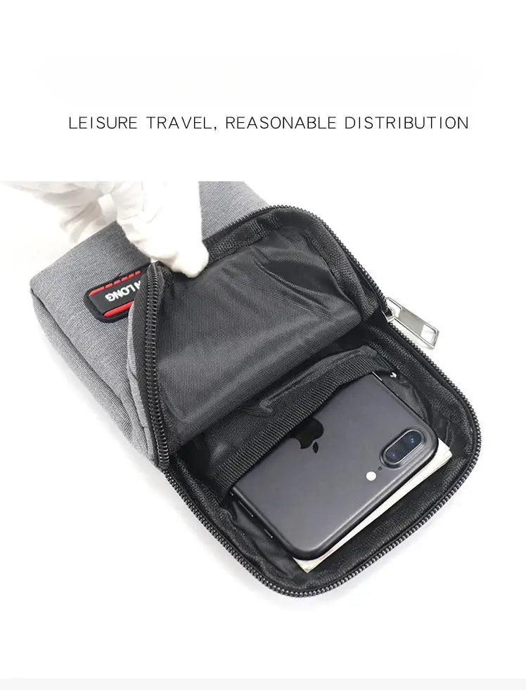 New men's waterproof tactical waist pack by Simples Market, gray military-style crossbody bag with phone pouch