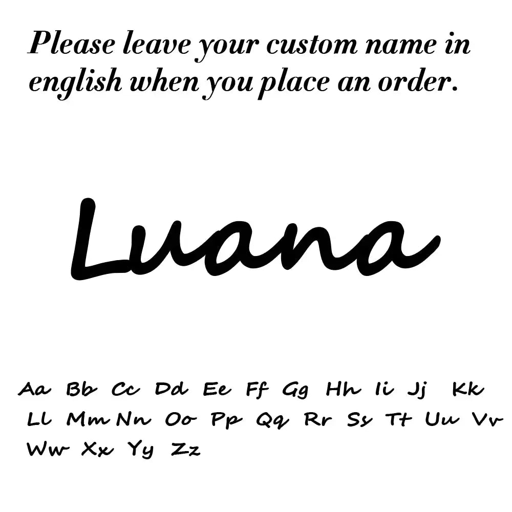 Custom name stud earrings in stainless steel with script name Luana