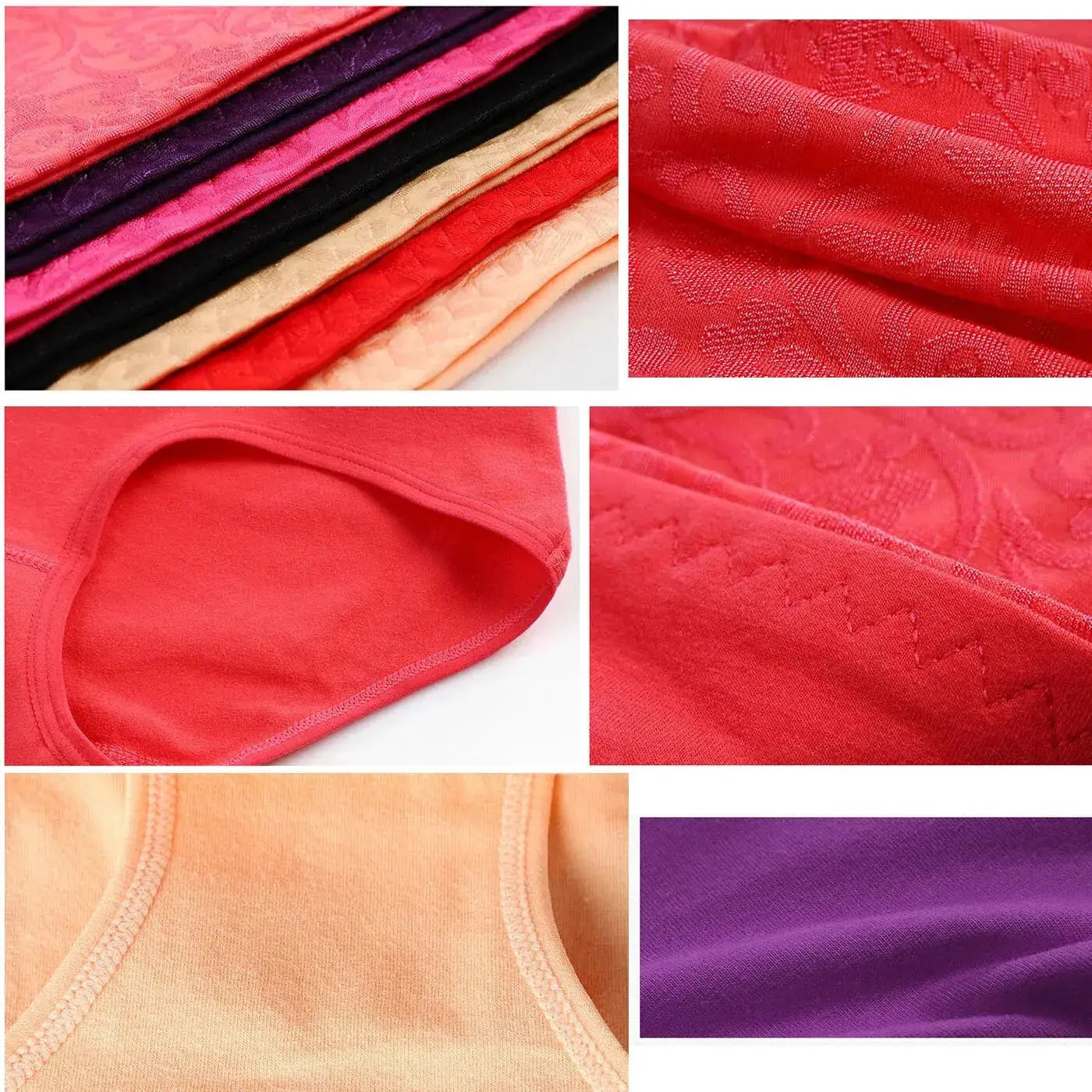 Plus-size high-waist underwear set, 3-piece cotton briefs in assorted colors, sizes L–5XL, Simples Market.