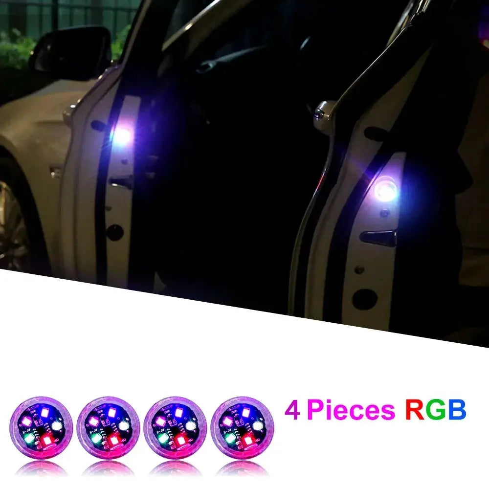 Simples Market universal LED car door warning lights, RGB strobe with magnetic sensor, 1/2/4pcs