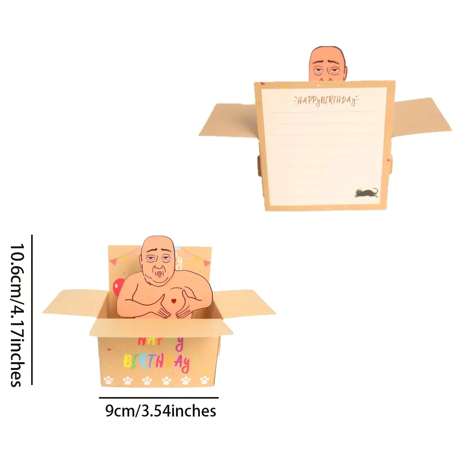 One Piece Hilarious Birthday Pop Up Card With Humorous 3D Character Design Featuring Heart Balloons And Confetti