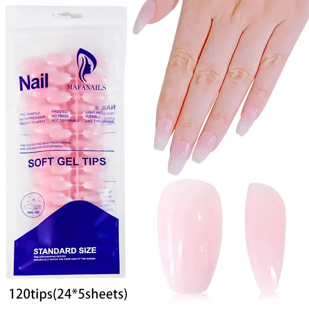 Nailuxe Light Pink Press On Nails Short To Medium Square Full Cover Tips 100 Piece Set For Hands And Feet