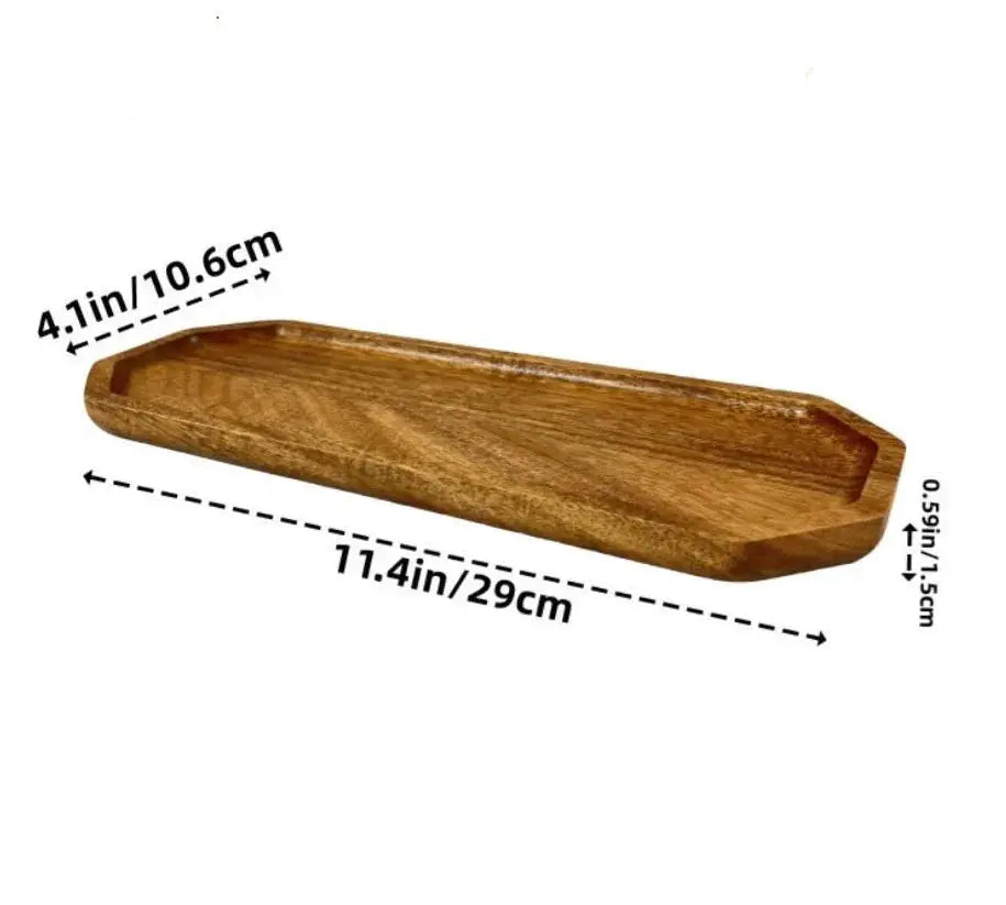 Japanese Solid Wood Fruit Plate Tray Set Multi Size Snack Platter