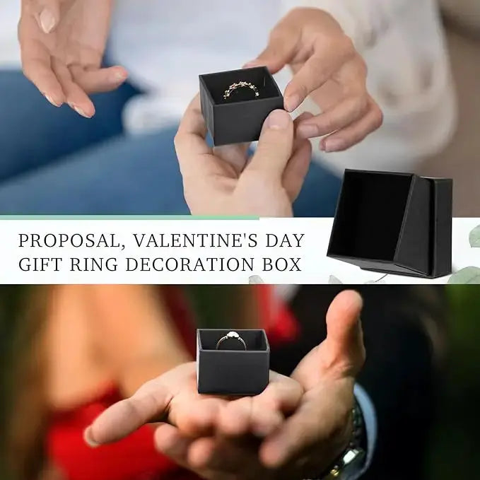 Black Square Jewelry Display Gift Box Organizer for Ring Earring Brooch Necklace Bracelet Engagement Packaging Boxes