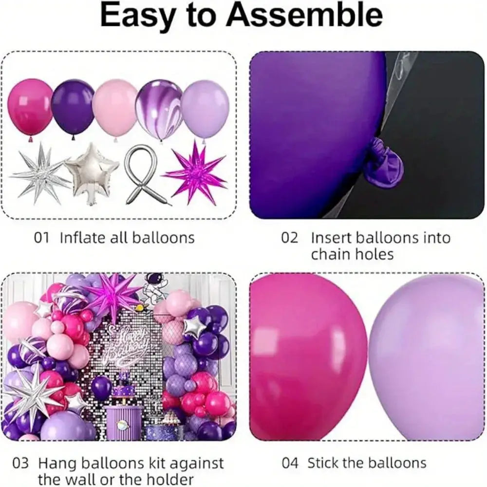 113 Piece Explosive Star Balloon Garland Arch Set For Wedding Birthday Anniversary Indoor Outdoor Decoration