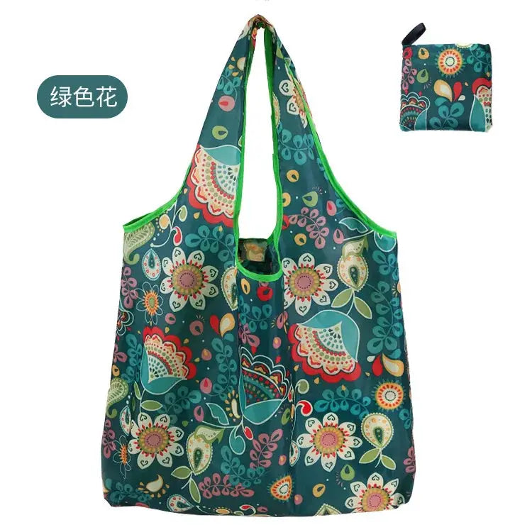 EcoCarry Large Foldable Reusable Tote Bag Made From 190T Polyester For Grocery Shopping Beach Storage