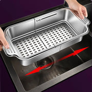 Stainless Steel Telescopic Sink Filter Basket Adjustable Length for Washing Fruits Draining Pasta Dishes