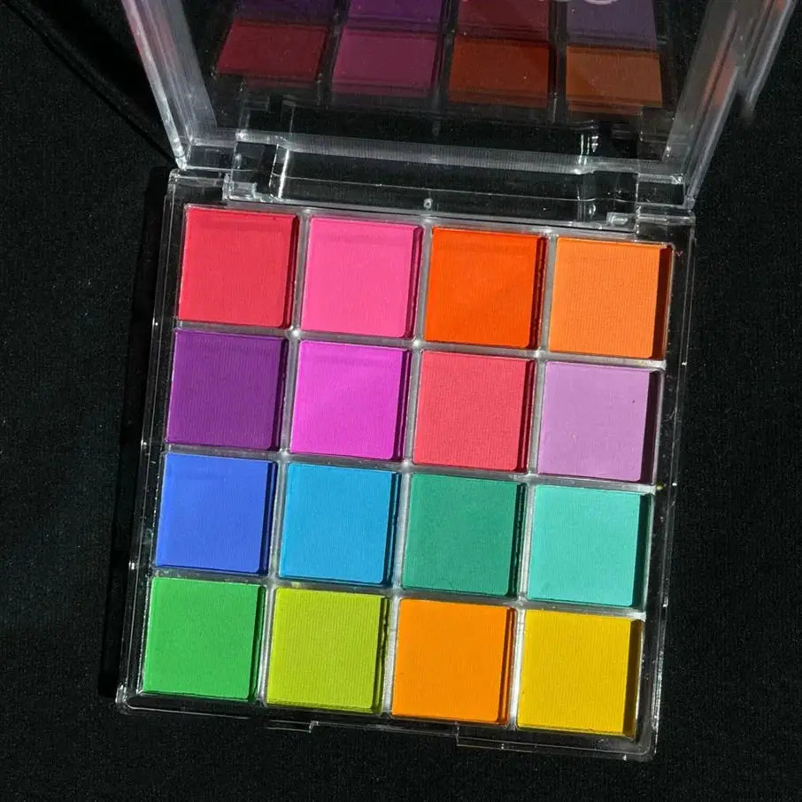 16 Grid 16 Color Solid Rubbing Powder Palette For Nail Art DIY Gradient Smudge Pat Pat Powder Seamless Finish
