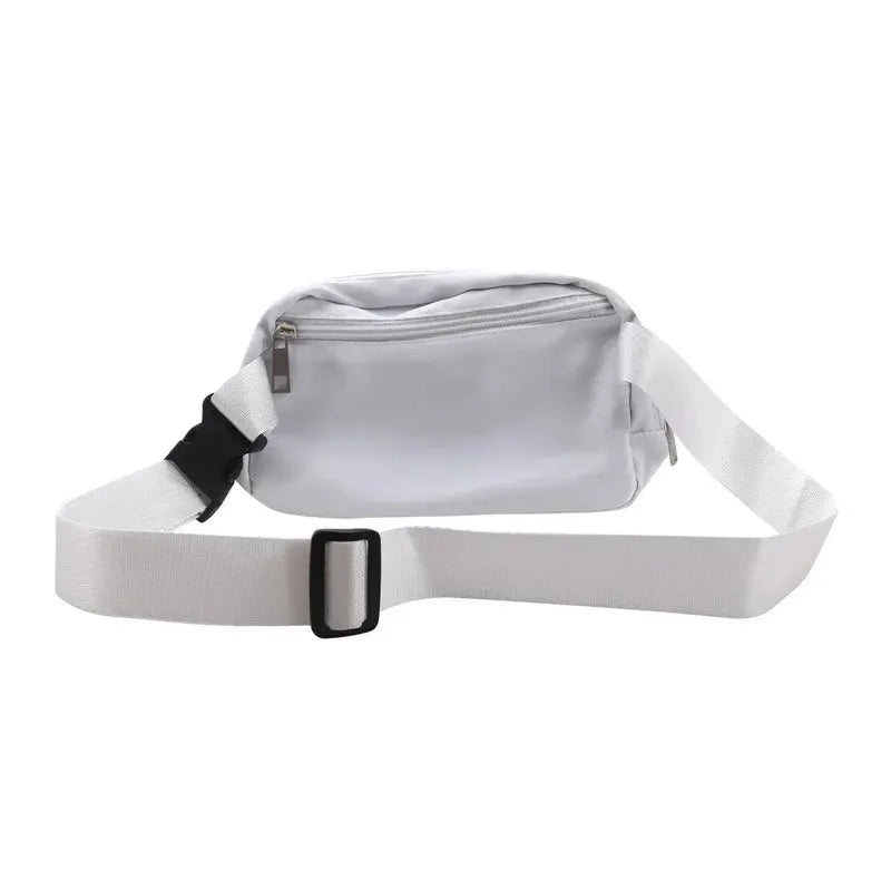 Simples Market 2024 women's waist bag white belt bag with zipper pocket and adjustable strap