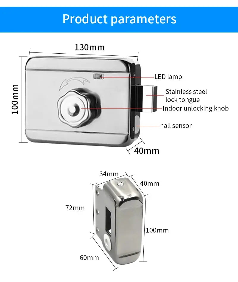 Simples Market stainless steel smart door lock with Tuya Bluetooth app, fingerprint and RFID card support