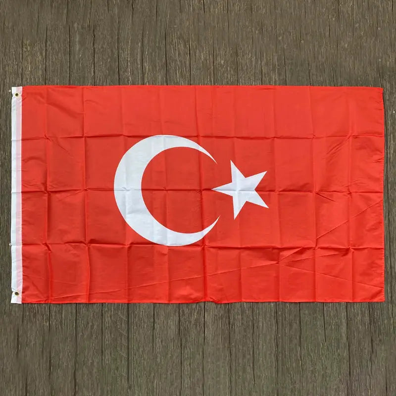 Turkish Flag Banner 90 by 150cm Durable Polyester for Events