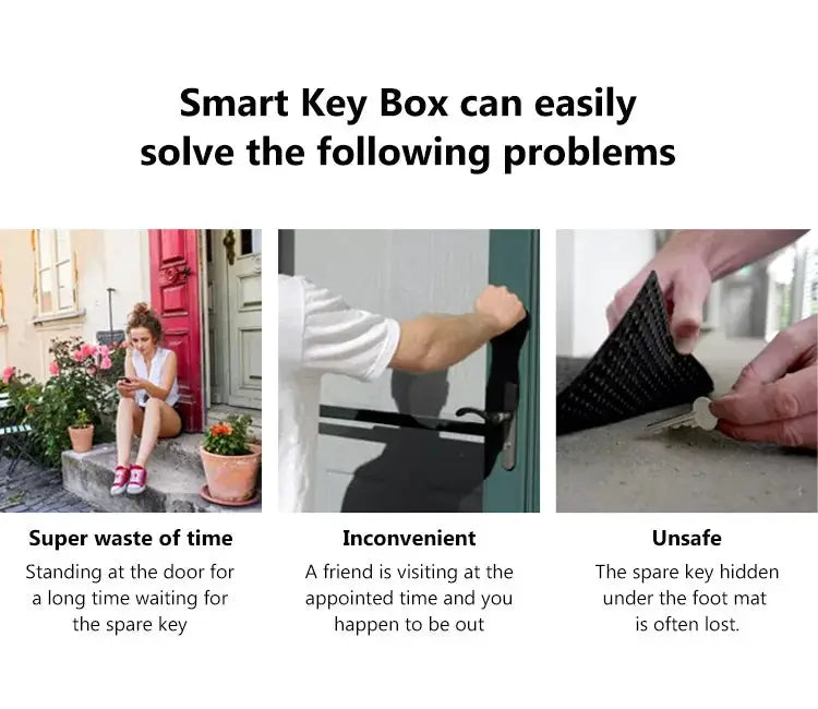 Smart Key Box by Simples Market: YRHAND TTlock wifi key box with password and fingerprint for secure home or office use.