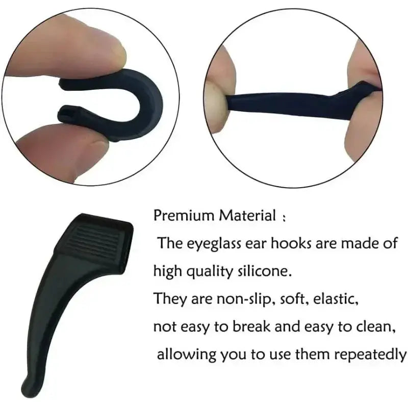 Silicone Ear Hooks For Glasses And Sunglasses Anti Slip Eyewear Holder Sleeve Bracket Fastener
