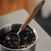 25ml Stainless Steel Coffee Scoop With Walnut Wood Long Handle