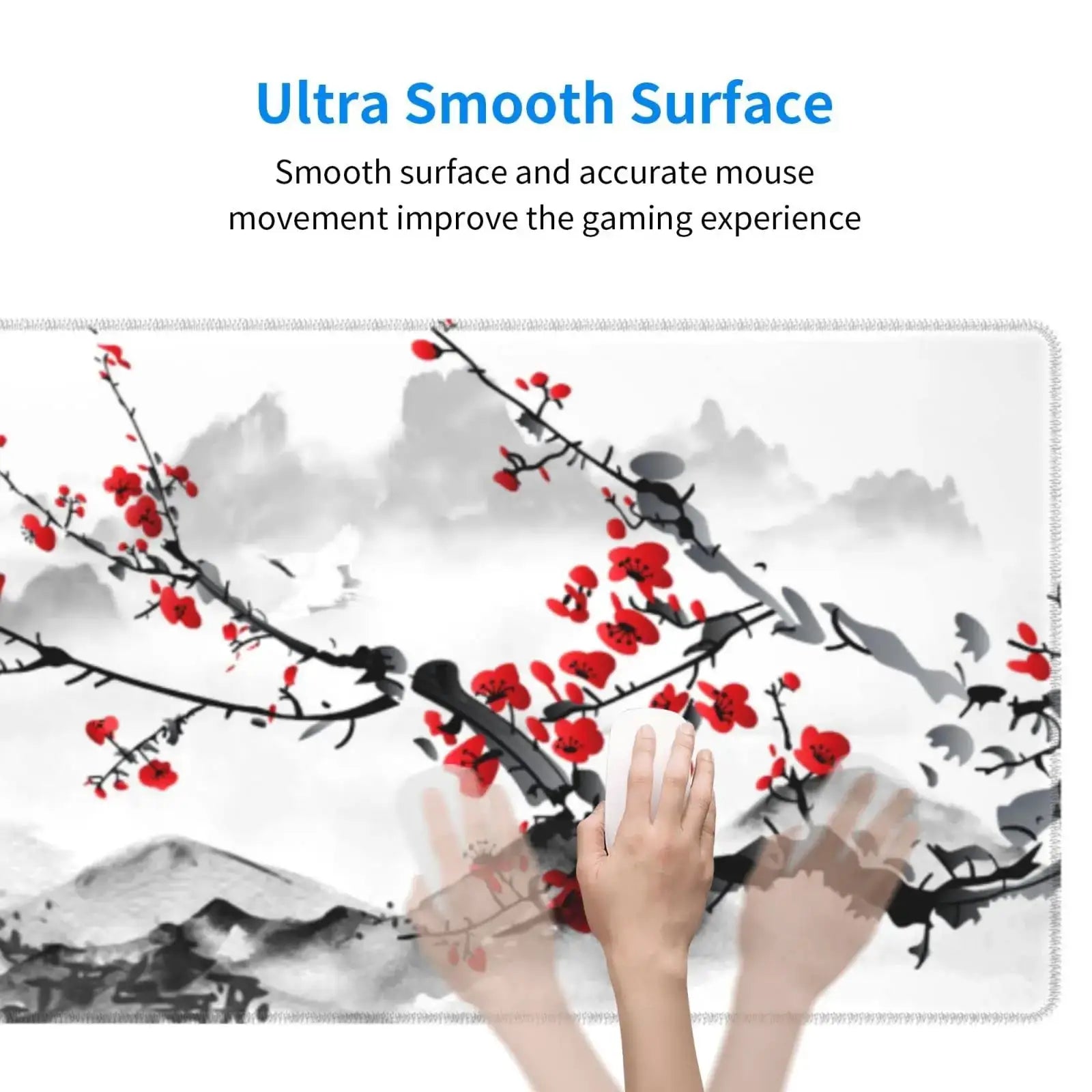 Large Desk Mouse Pad For Gaming With Stitched Edges And Non Slip Rubber Base Extended Size