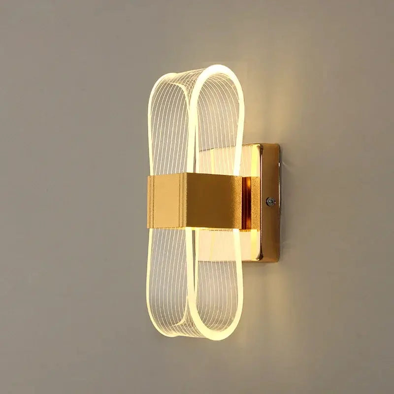 Nordic luxury LED wall lamp, gold aluminum bedside light by Simples Market