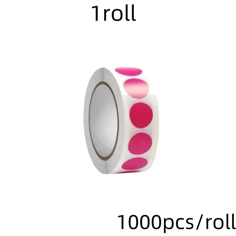 1000 Color Dot Label Stickers Coated Paper Round Sticker Rolls for Color Coding Kawaii Stationery Aesthetic
