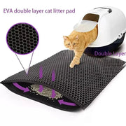 Double Layer Cat Litter Mat Waterproof Non Slip Pet Litter Box Mat Washable Bed Pad With Gift