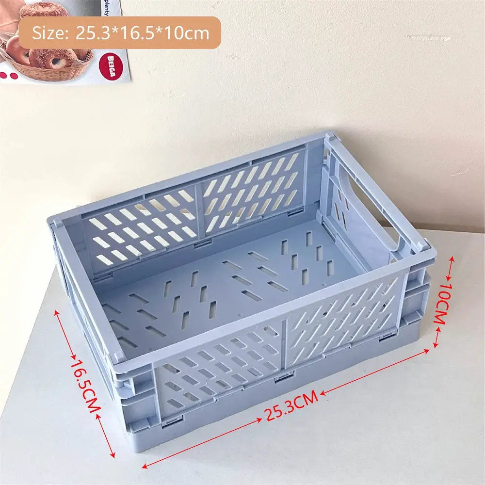Collapsible Plastic Folding Storage Box Basket Desk Organizer For Home School Office Cosmetic And Accessories