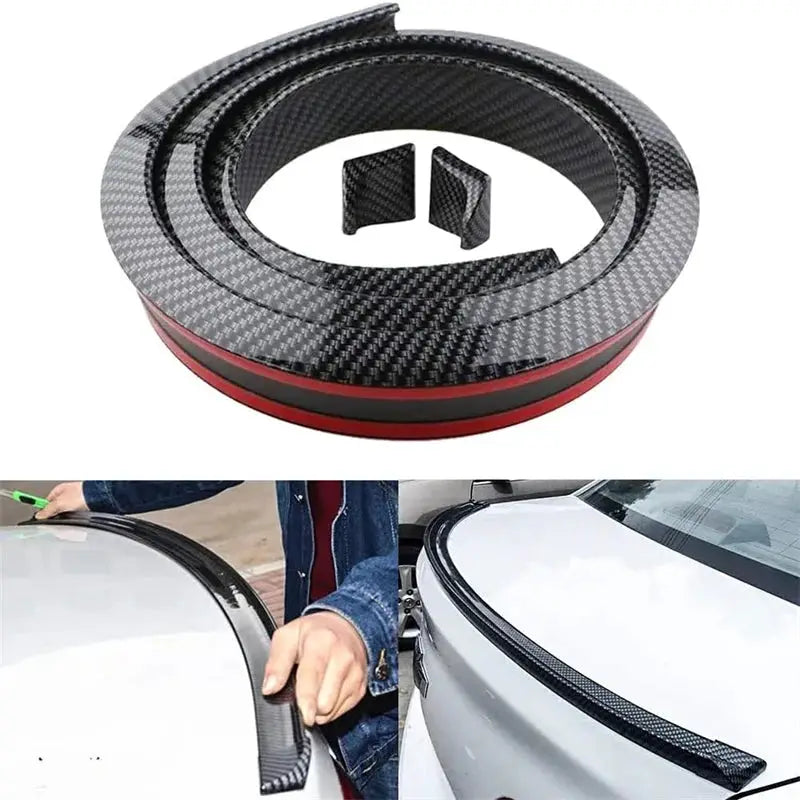 Carbon fiber spoiler wrap kit by Simples Market; 1.5m length, 5D textured vinyl, universal DIY fit
