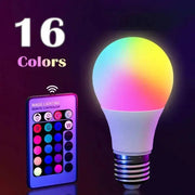 16 Colors RGB LED Bulb E27 220V Dimmable Multicolor Smart Lamp With 24 Key Remote