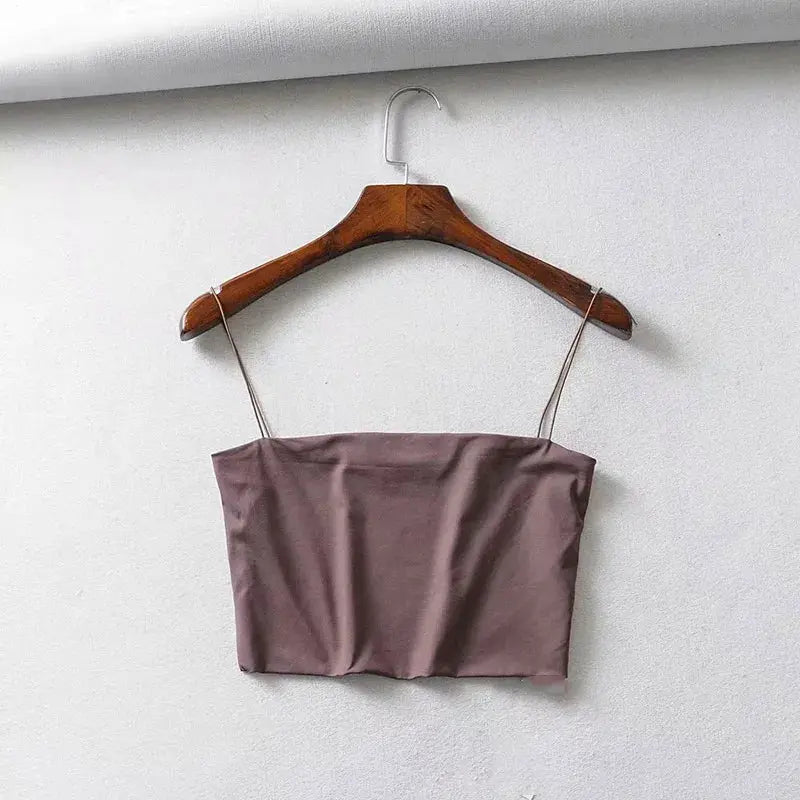 Summer Womens Elastic Cotton Crop Top Breathable Form Fitting Camisole For Comfort And Style