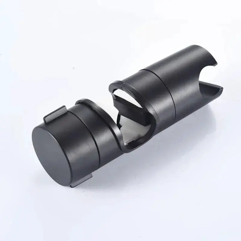 Hand shower bracket, black plastic, for slide bar 18–25mm, 360° rotation