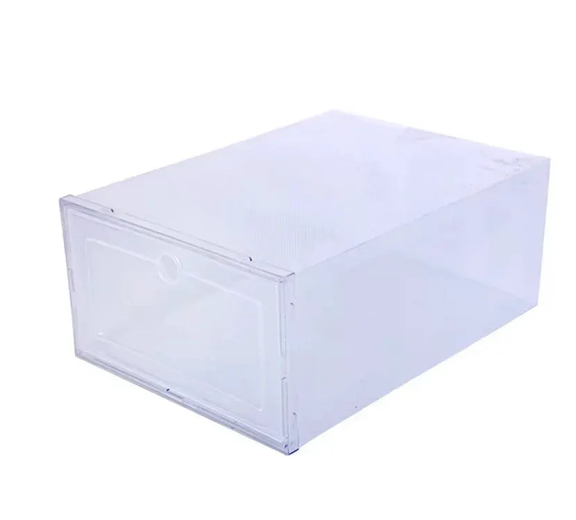 6 Pack Transparent Thickened Foldable Shoe Boxes Dustproof Stackable Storage Organizers For Shoes