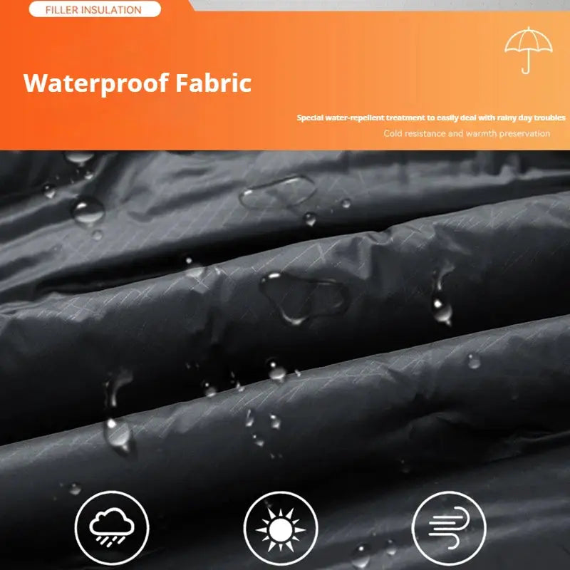 Men's black hooded waterproof down jacket, lightweight puffer coat