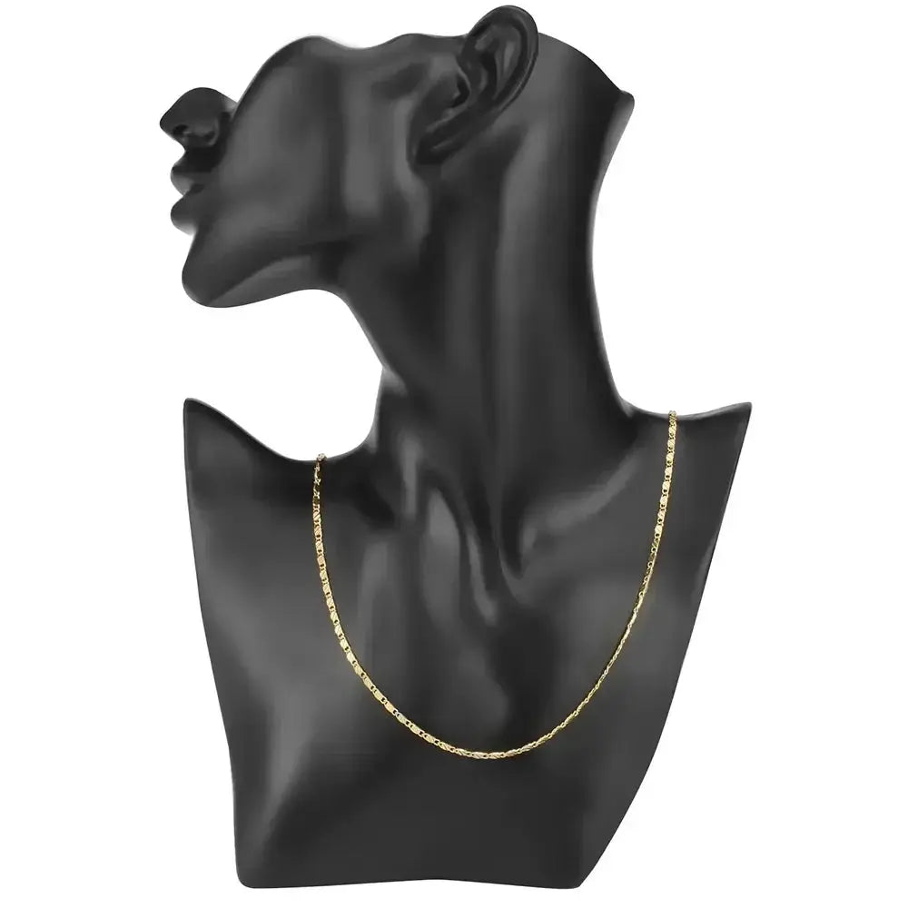 Unisex 2mm Flat Chain Necklace 18K Gold Color 40cm To 75cm Lengths For Women And Men Luxury Party Wedding Jewelry