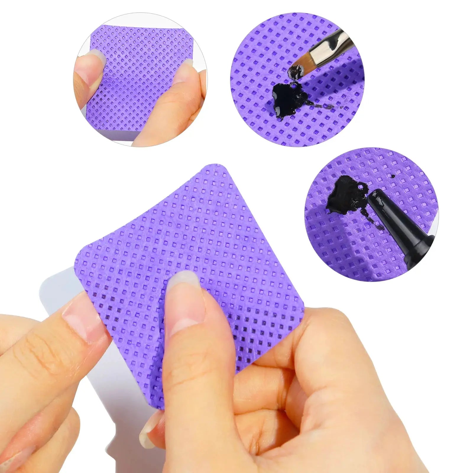 Misscheering 300pcs Lint Free Nail Polish Remover Napkins Vibrant Cotton Wipes Paper Pads For Manicure UV Gel Dust