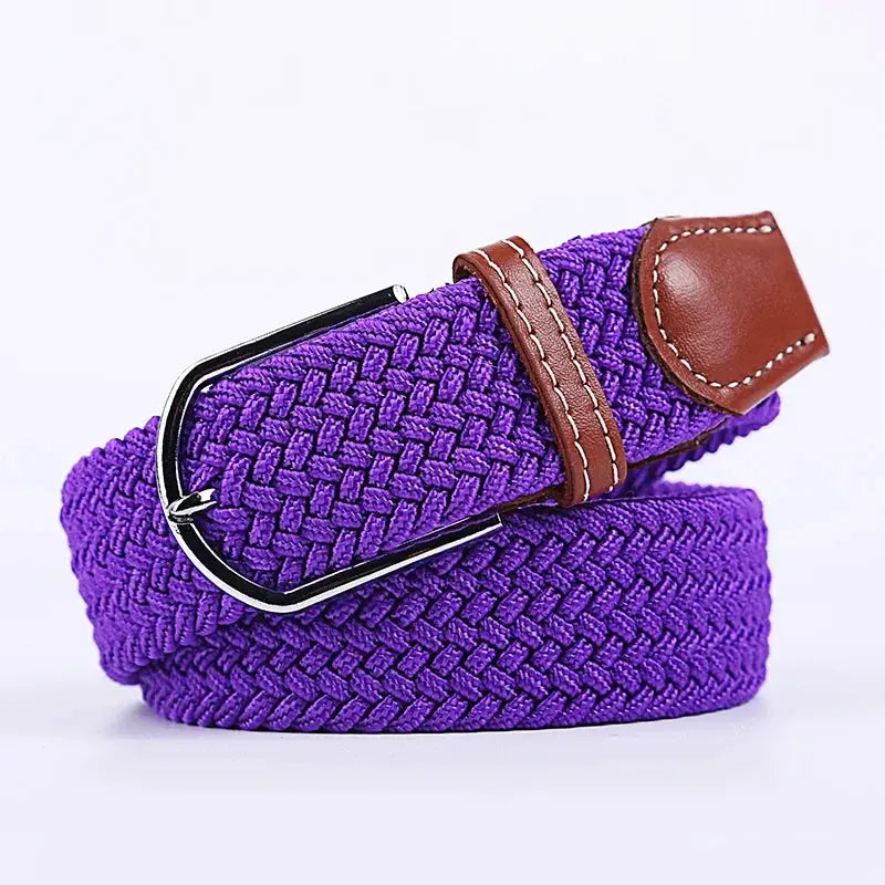 UrbanFlex Unisex Knitted Pin Buckle Belt Elastic Braided Canvas Stretch For Comfortable Jeans Wear