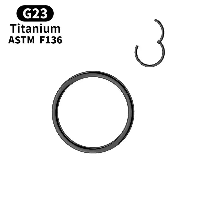 G23 Titanium Hinged Nose Ring 1Pc Cartilage Hoop Piercing Jewelry For Women Men Lip Ear Ring