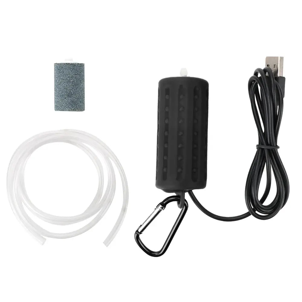 Mini USB Aquatic Air Pump For Fish Tanks And Terrariums Quiet Energy Saving Portable Oxygenation Device