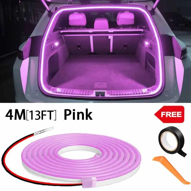 Car LED Trunk Lighting Strip With High Brightness Wiring Free Installation Automatic Sensing Tailgate Ambient Light