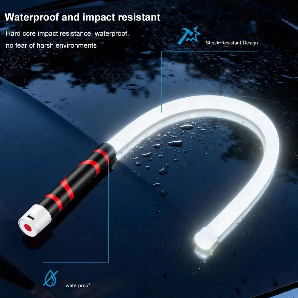 Simples Market 73cm flexible LED work light, waterproof U-shaped ring lamp with black and red grip.