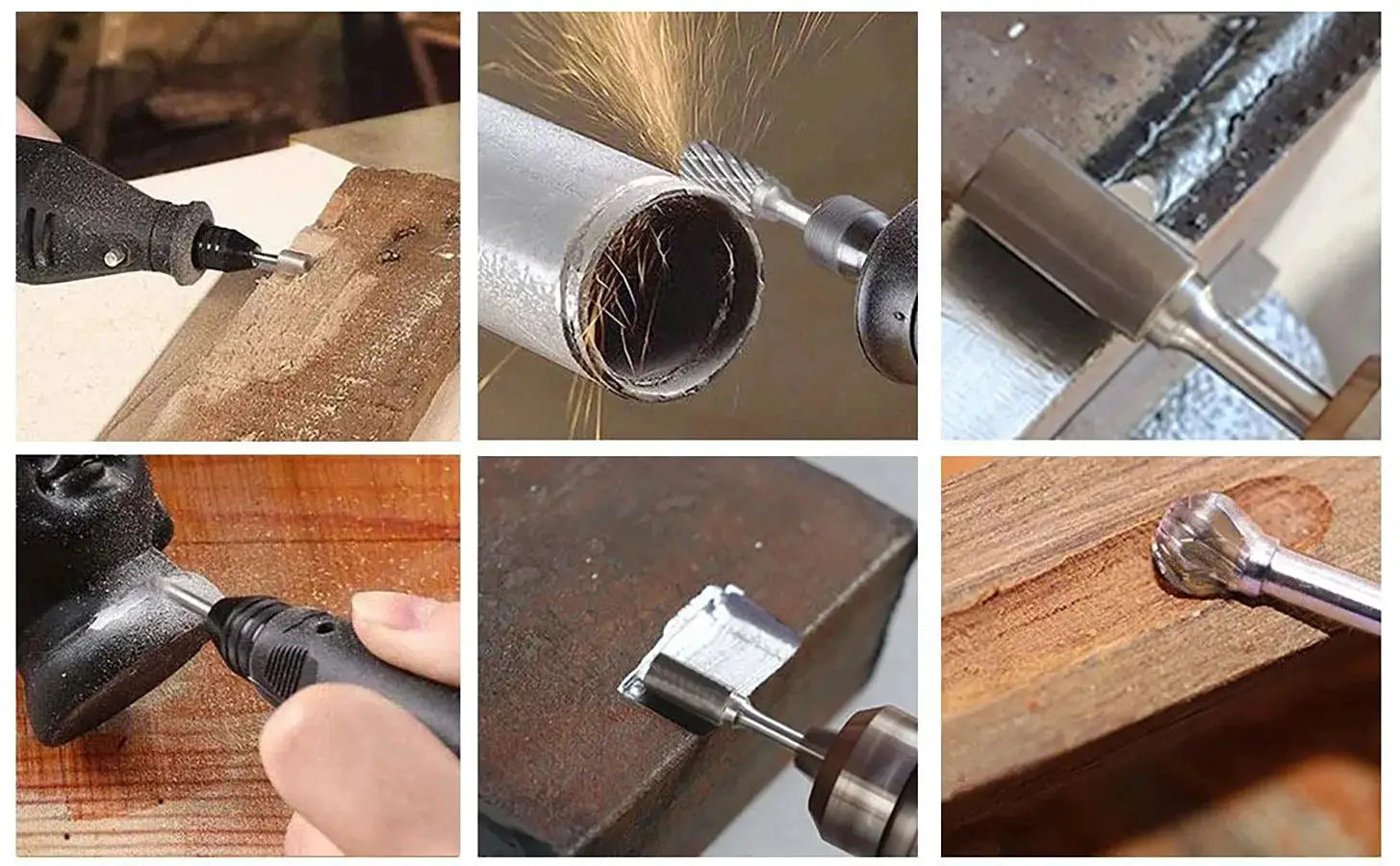 10 Pieces Double Diamond Cut Rotary Carving Burr Bits For Wood Metal Engraving And Shaping For Electric Rotary Tool