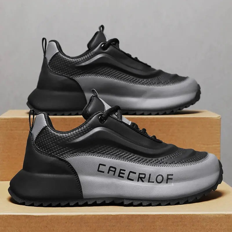 Caecrof men's lightweight non-slip running shoes by Simples Market, black/gray