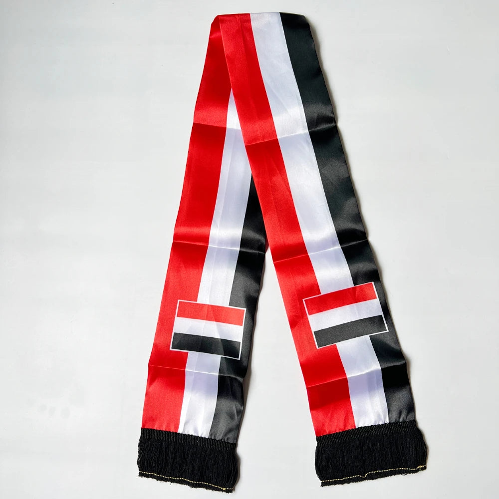 Double Sided Satin Scarf Flag USA Mexico Netherlands Iraq Haiti France