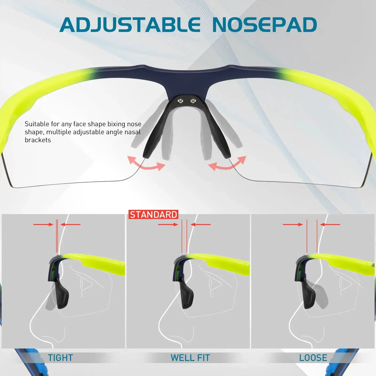 Scvcn Photochromic Cycling Glasses With Adaptive Lenses For Road And Mountain Biking UV Protection